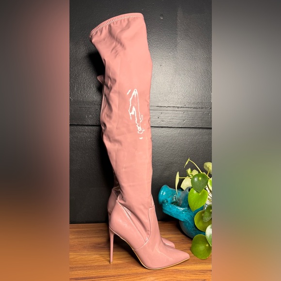 Steve Madden Viktory Over the Knee Boots Patent Leather Dominatrix | Size 8.5 - Picture 3 of 12